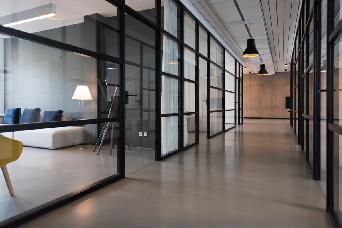 Modern finance office workspace
